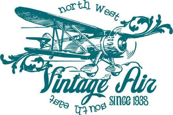 字母飞机印花矢量图服装裁片T恤烫图印花花型素材