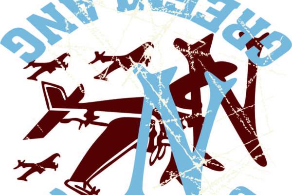 字母飞机印花矢量图服装裁片T恤烫图印花花型素材