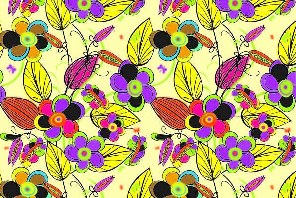 植物小花朵印花矢量图服装纺织数码印花花型素材