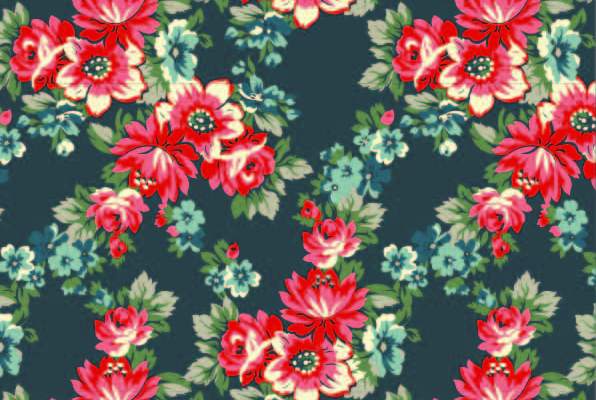 植物花朵拼接印花矢量图服装纺织数码印花花型素材