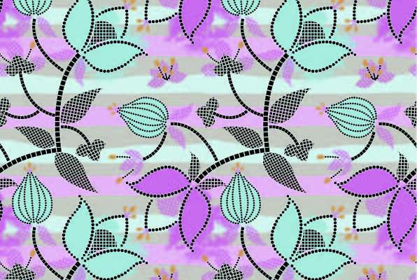 植物花纹拼接印花矢量图服装纺织数码印花花型素材