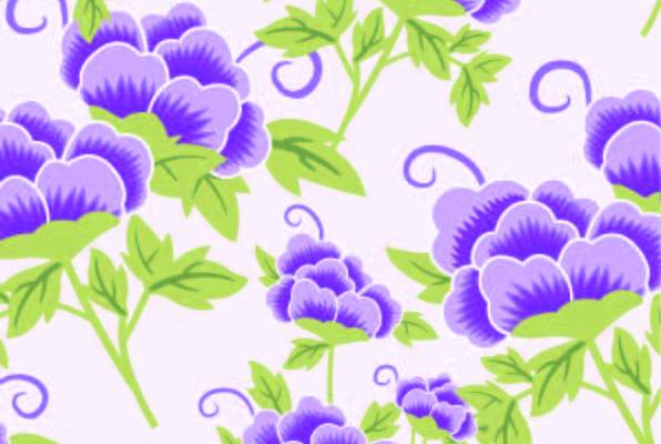 植物花纹紫色花朵拼接印花矢量图服装纺织数码印花花型素材