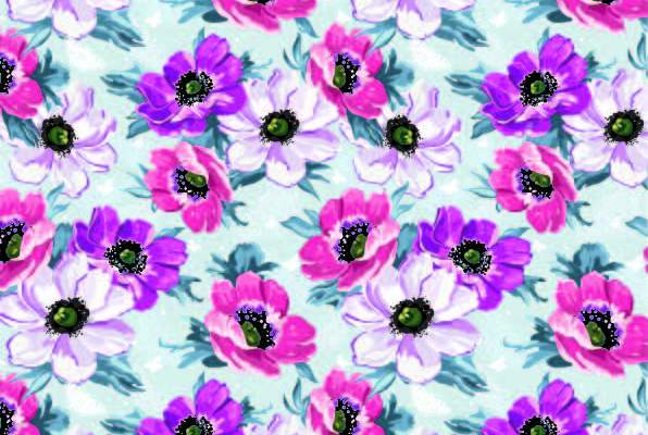 植物花朵拼接印花矢量图服装纺织数码印花花型素材