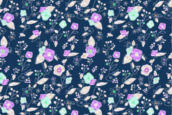卡通植物花纹印花矢量图服装纺织数码印花花型素材
