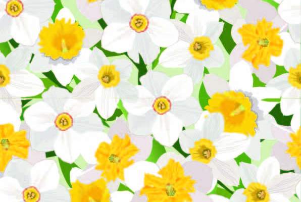 植物白色花朵拼接印花矢量图服装纺织数码印花花型素材