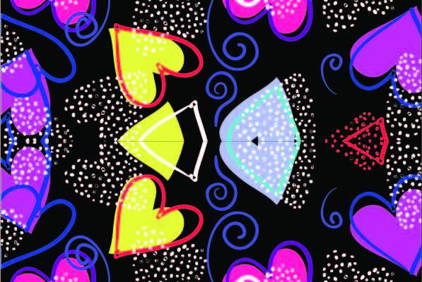 几何爱心点点图案印花矢量图服装纺织数码印花花型素材