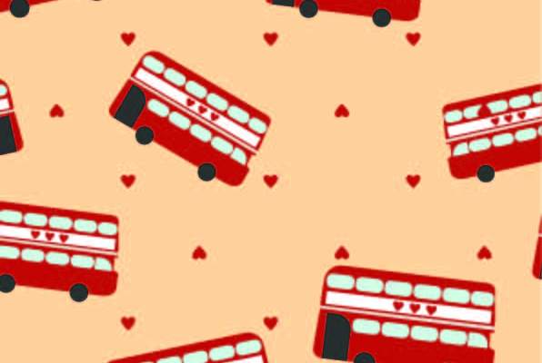 卡通双层巴士爱心拼接印花矢量图服装纺织数码印花花型素材