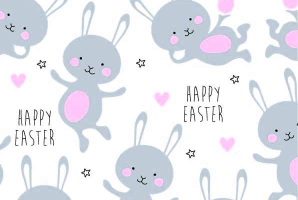 卡通兔子字母印花矢量图服装纺织数码印花花型素材