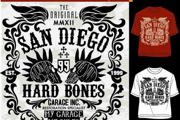 几何花纹嘻哈风字母骷髅头印花矢量图服装裁片T恤烫图印花花型素材