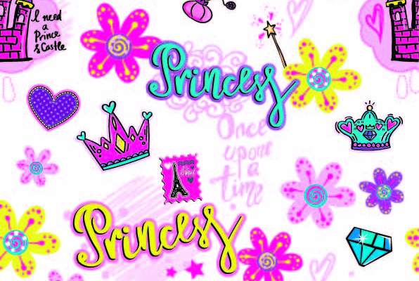 字母皇冠城堡印花矢量图服装纺织数码印花花型素材