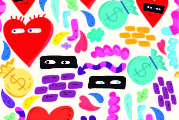 几何卡通爱心图案印花矢量图服装纺织数码印花花型素材