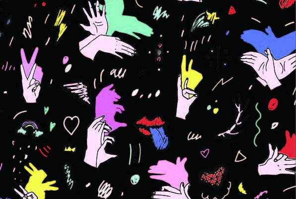 几何手掌印花矢量图服装纺织数码印花花型素材