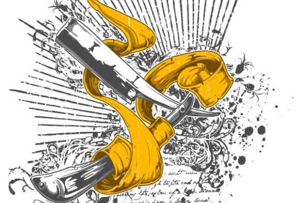 几何花纹涂鸦印花矢量图服装裁片T恤烫图印花花型素材