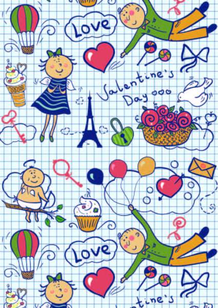 几何线条字母卡通印花矢量图服装纺织数码印花花型素材