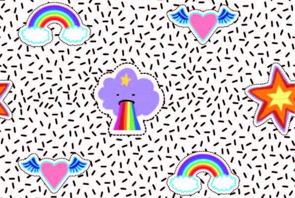 几何图案拼接彩虹印花矢量图服装纺织数码印花花型素材