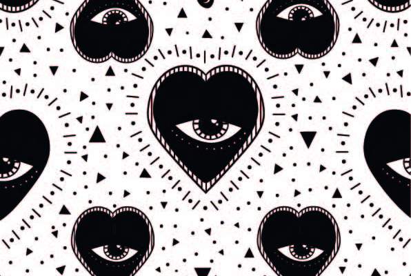 几何图案眼睛心形图案印花矢量图服装纺织数码印花花型素材