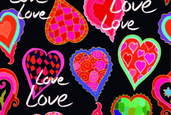 爱心字母LOVE印花矢量图服装纺织数码印花花型素材