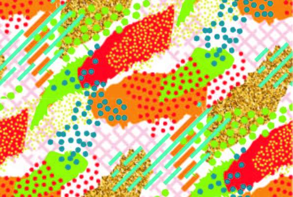 几何涂鸦圆点拼接印花矢量图服装纺织数码印花花型素材