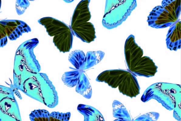 昆虫蝴蝶印花矢量图服装纺织数码印花花型素材