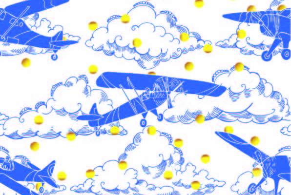 几何云朵飞机拼接印花矢量图服装纺织数码印花花型素材