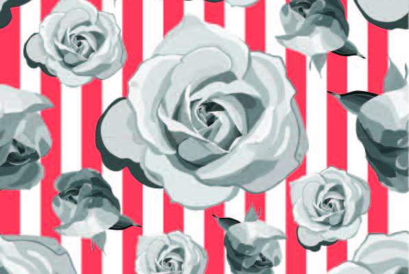几何条子植物玫瑰花朵印花矢量图服装纺织数码印花花型素材