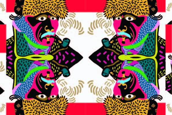 几何人物图案印花矢量图服装纺织数码印花花型素材