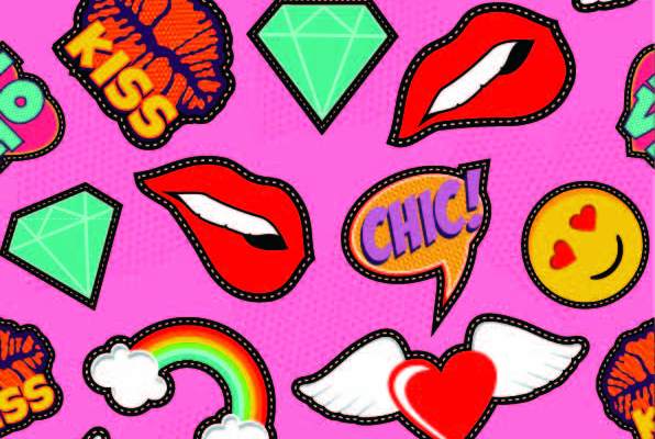 几何卡通图案彩虹爱心字母印花矢量图服装纺织数码印花花型素材