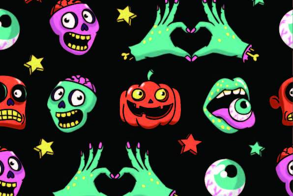 几何卡通骷髅头印花矢量图服装纺织数码印花花型素材