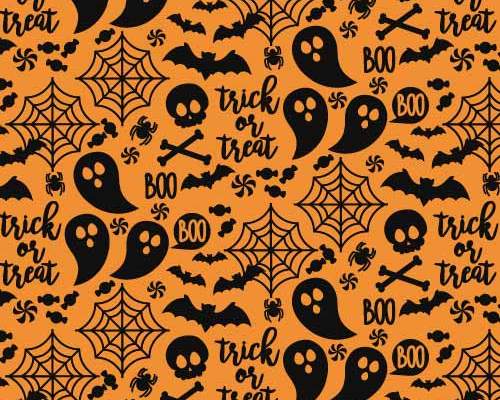 卡通字母骷髅头万圣节风印花矢量图服装纺织数码印花花型素材