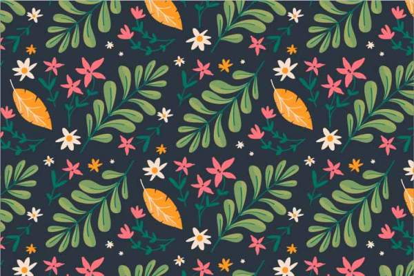 植物花纹拼接印花矢量图服装纺织数码印花花型素材