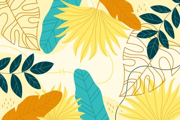 植物花纹拼接印花矢量图服装纺织数码印花花型素材