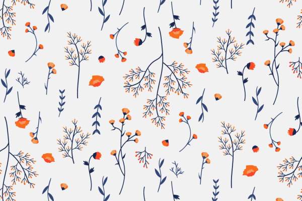 植物花纹拼接印花矢量图服装纺织数码印花花型素材