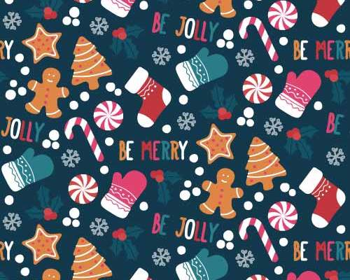 圣诞风字母雪花印花矢量图服装纺织数码印花花型素材