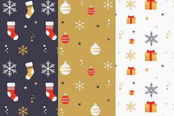 圣诞风雪花袜子印花矢量图服装纺织数码印花花型素材