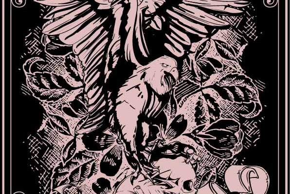 几何花纹老鹰骷髅头印花矢量图服装裁片T恤烫图印花花型素材