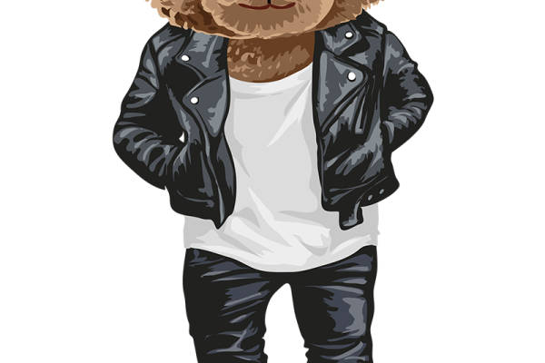 潮牌卡通熊字母Let's Rock印花矢量图服装裁片T恤烫图印花花型素材