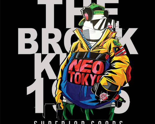 潮牌卡通熊字母印花矢量图服装裁片T恤烫图印花花型素材