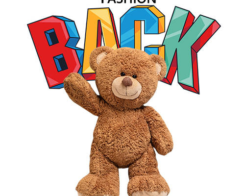 潮牌卡通熊字母印花矢量图服装裁片T恤烫图印花花型素材