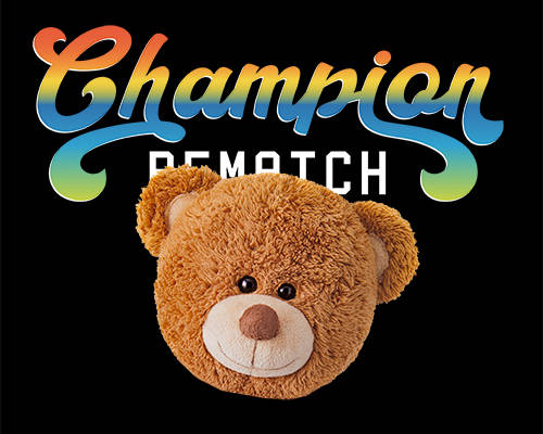 潮牌卡通熊字母印花矢量图服装裁片T恤烫图印花花型素材