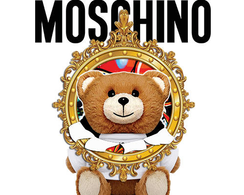 潮牌卡通熊字母印花矢量图服装裁片T恤烫图印花花型素材