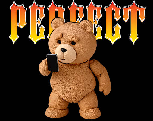 潮牌卡通熊字母印花矢量图服装裁片T恤烫图印花花型素材