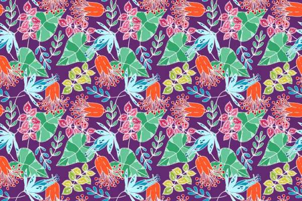 植物花纹拼接印花矢量图服装纺织数码印花花型素材