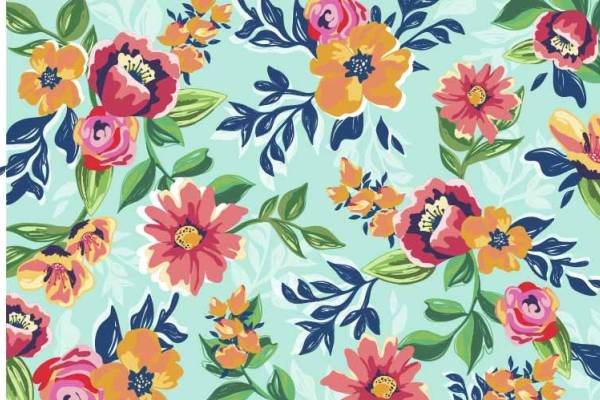 植物花纹拼接印花矢量图服装纺织数码印花花型素材