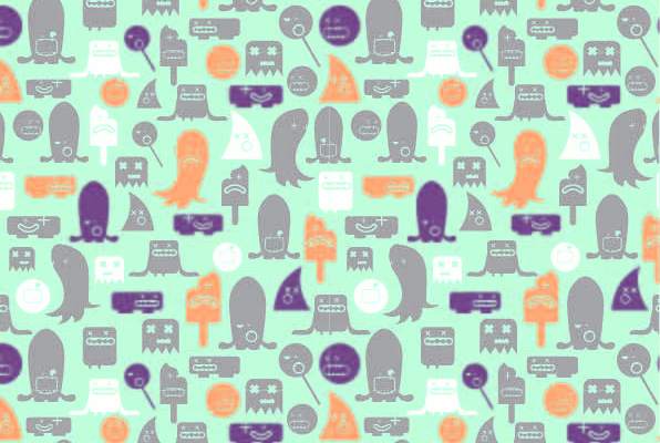 卡通图案印花矢量图服装纺织数码印花花型素材