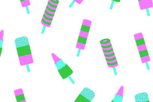 卡通图案雪糕印花矢量图服装纺织数码印花花型素材