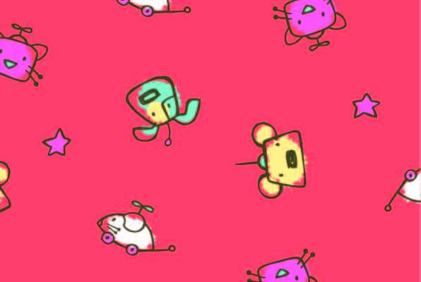 卡通小狗猫咪老鼠星星图案印花矢量图服装纺织数码印花花型素材