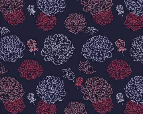 植物花纹拼接印花矢量图服装纺织数码印花花型素材