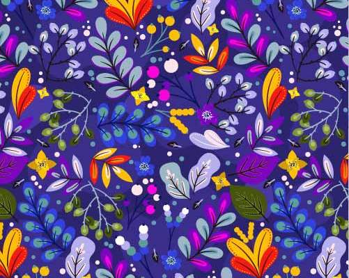 植物花纹拼接印花矢量图服装纺织数码印花花型素材