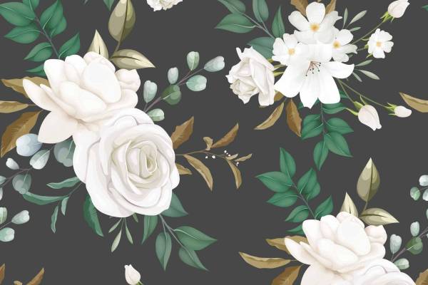 植物花纹拼接印花矢量图服装纺织数码印花花型素材