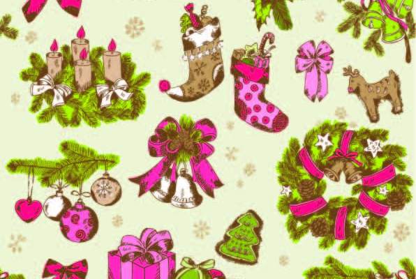 圣诞风图案印花矢量图服装纺织数码印花花型素材